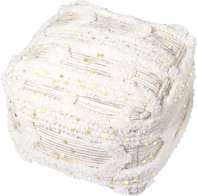 Kayoom Pouf »Bohist 425 50cm x 50cm,   Strukturen mit Fransen und Quasten« 1 Stk. tlg. handgefertigt, Unikat, sehr gut kombinierbar, vielfältig im Einsatz
