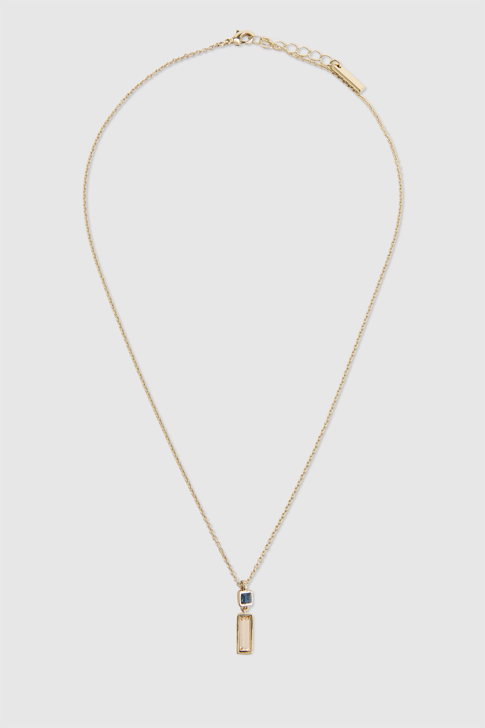 KarenMillen Collier Pendentif Cristal Taille Baguette
