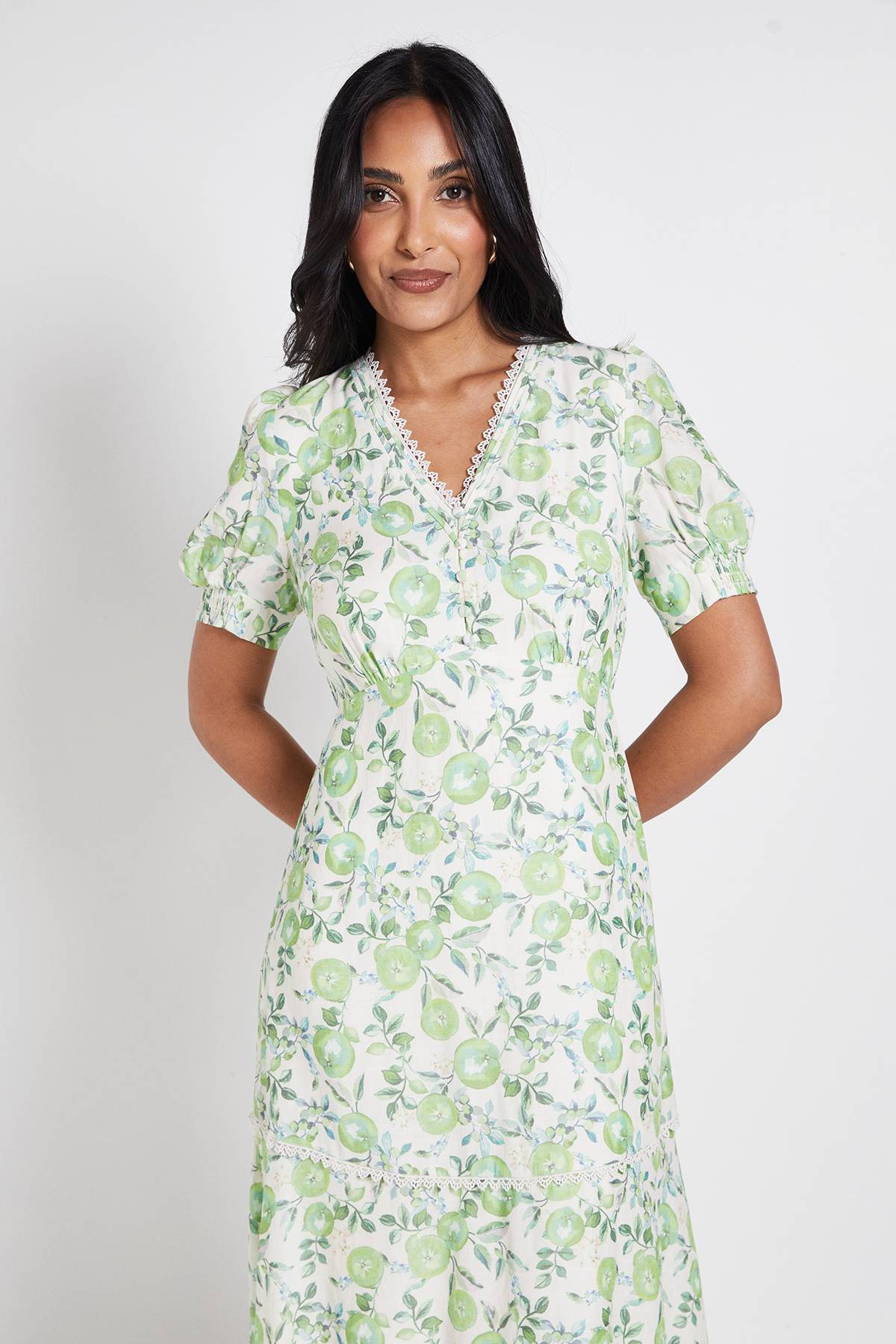 Wallis Robe Midi Florale À Boutons Pour Petite Taille Style Robe De Thé