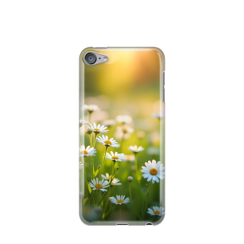 iPod Touch 7G Gummi Hülle Gänseblümchen im Abendlicht - Grün