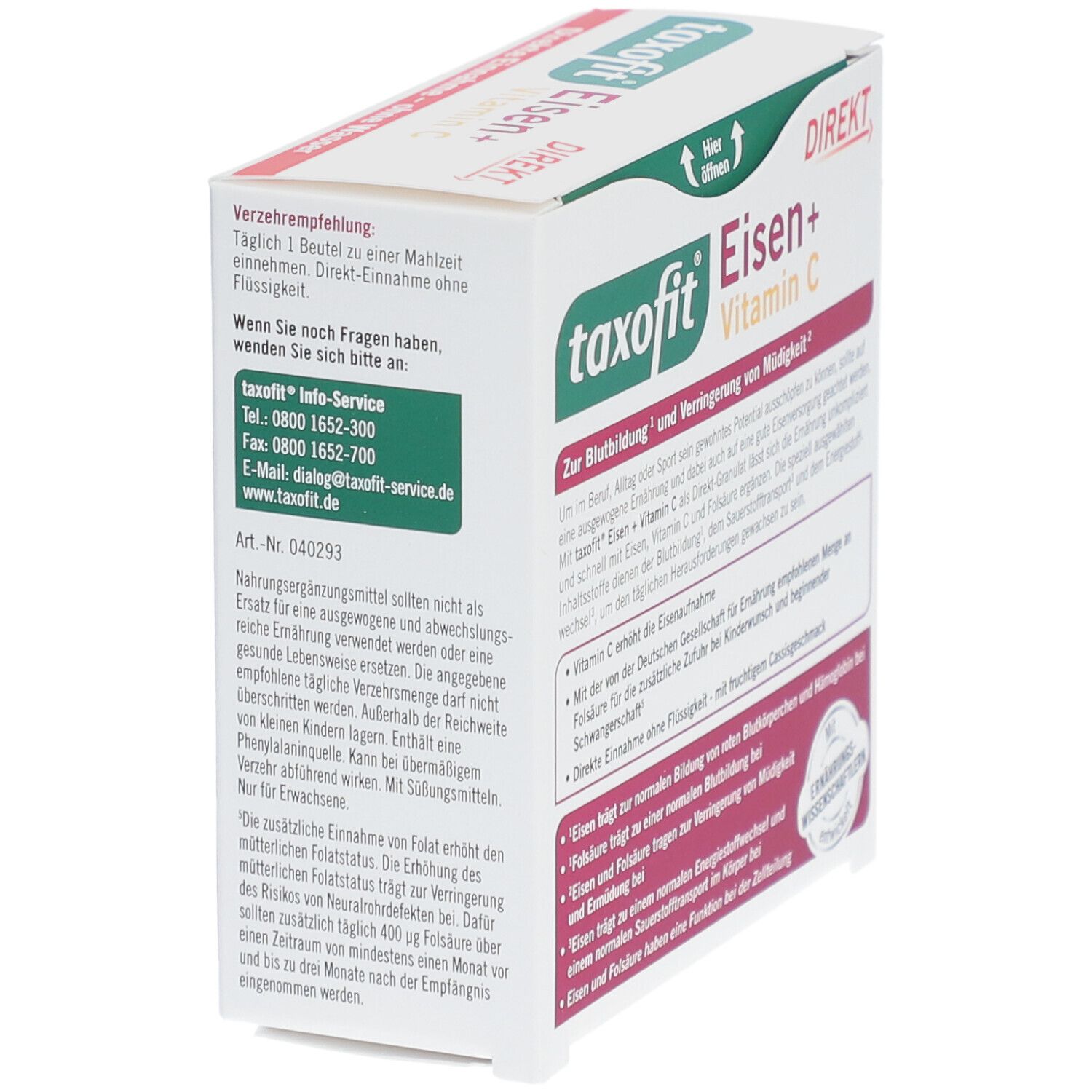 taxofit® Eisen + Vitamin C Direkt-Granulat