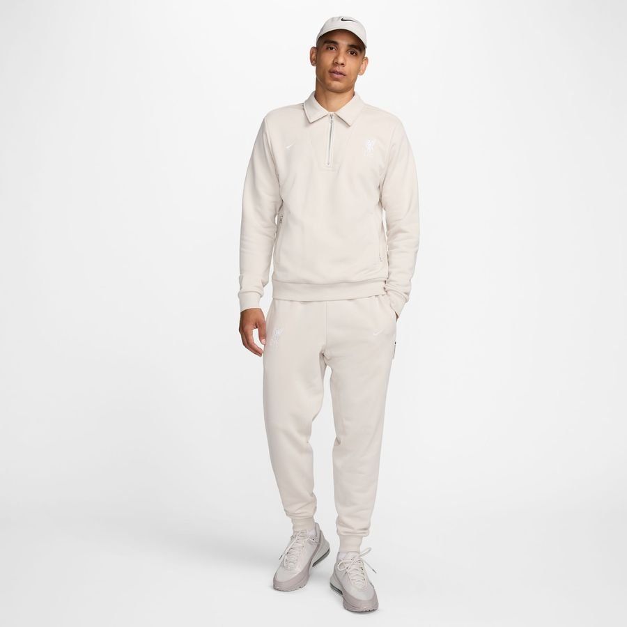 Liverpool Maillot Dri-FIT Standard Issue Fermeture Éclair 1/4 - Blanc