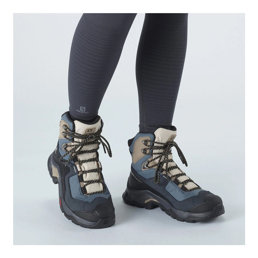 Salomon QUEST ELEMENT GTX - Chaussures randonné Femme ebony/rainy day/stormy weather