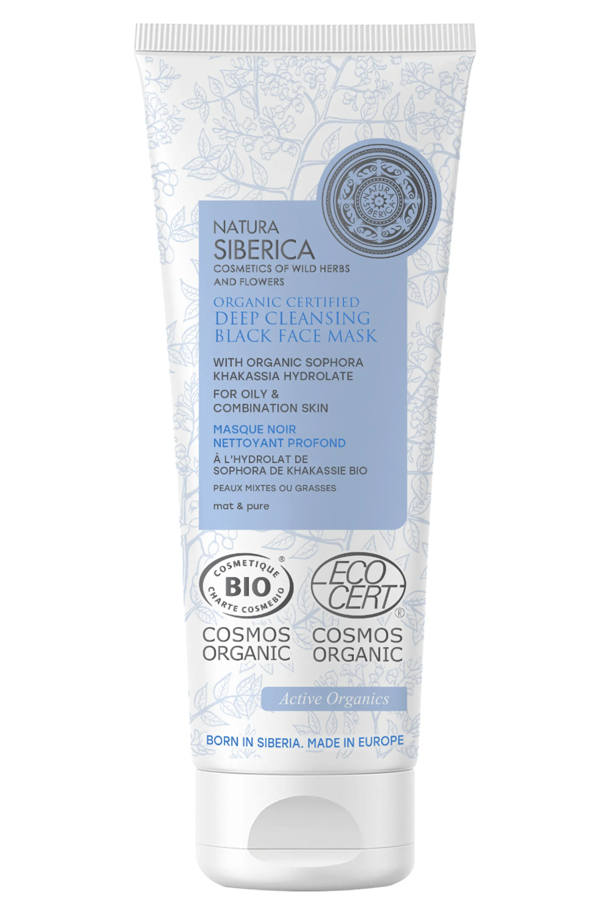 Natura Siberica Masque à l’argile visage bio nettoyant profond au Sophora de Khakassie-75 ml