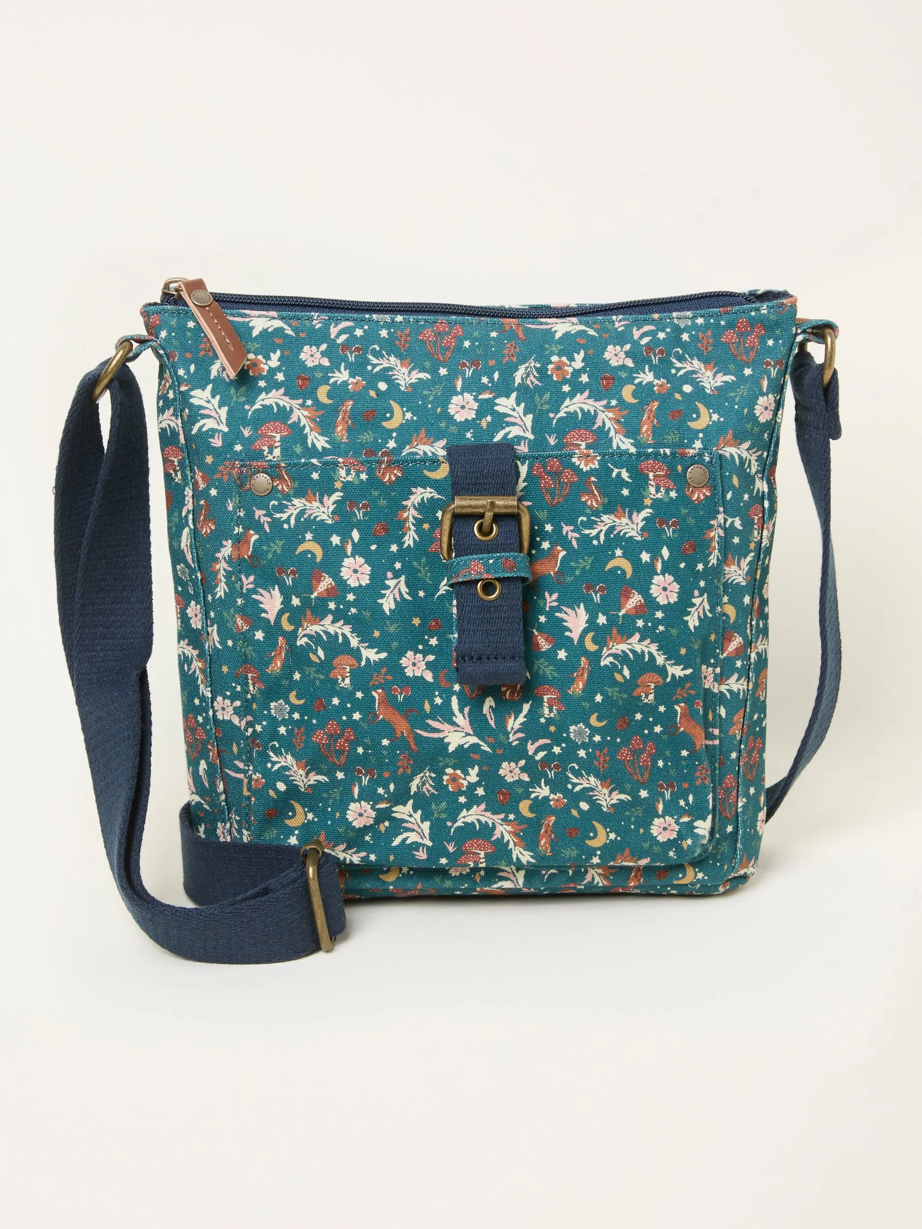 FatFace Canvas Woodland Print Crossbody Bag