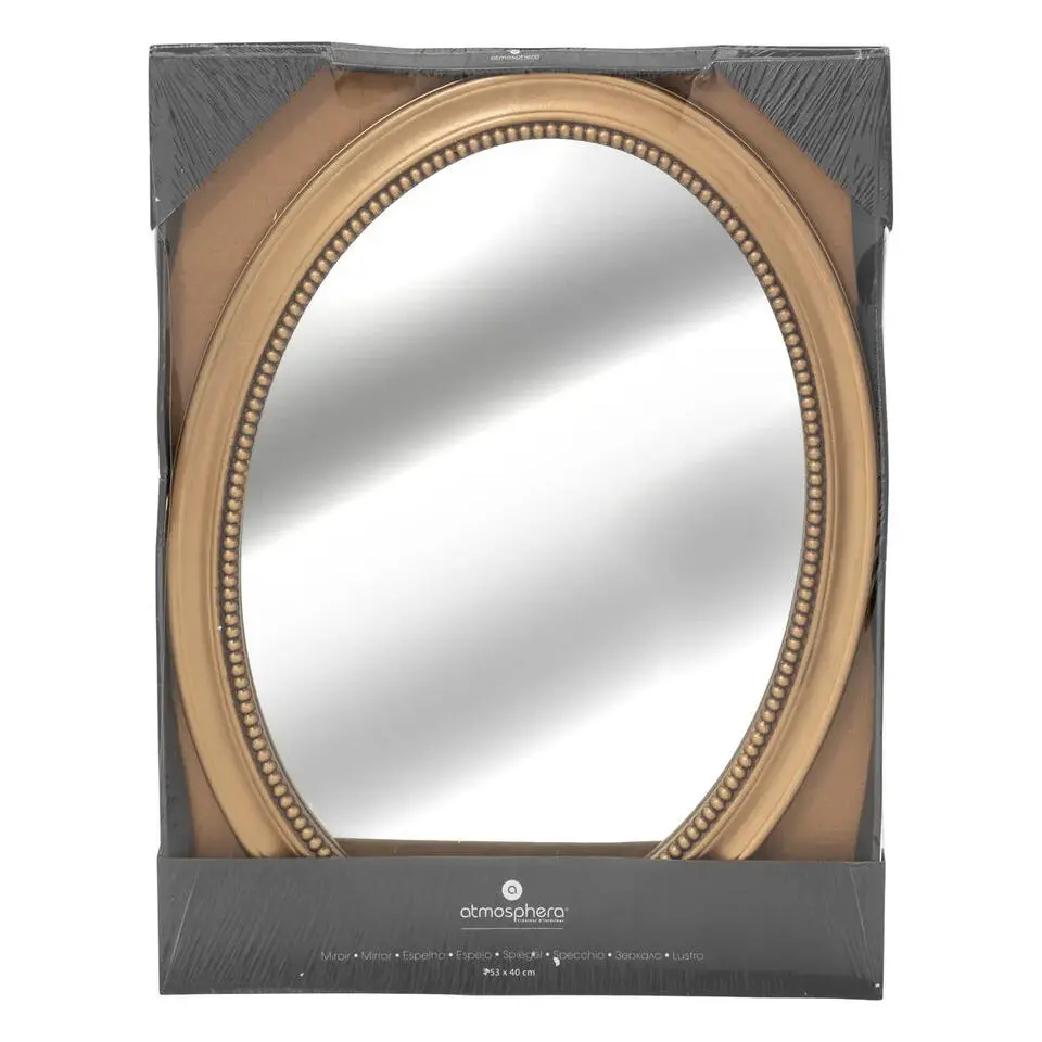 Atmosphera Wandspiegel - ovaal - 53x40 cm - mdf /glas - goud