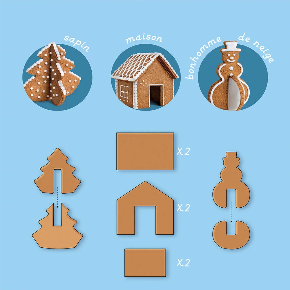 CHEFCLUB KIDS - EMPORTE PIECES LES BISCUITS DE NOEL 3D