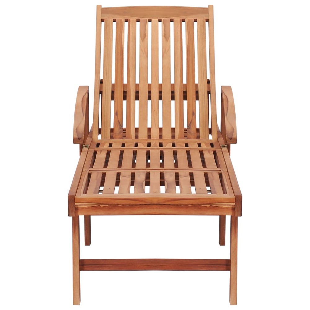 Transat chaise longue bain de soleil lit de jardin terrasse meuble d'extérieur 195 cm avec coussin bleu royal bois de teck so