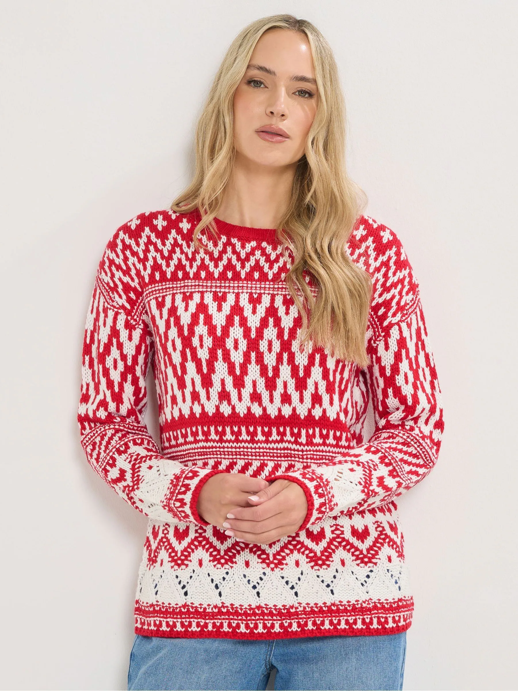 Rood - Long Tall Sally - Trui met fairislemotief