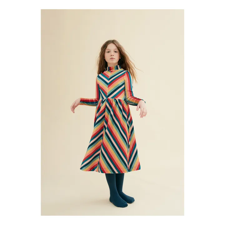 The Middle Daughter Robe en Velours Rayé | Orange