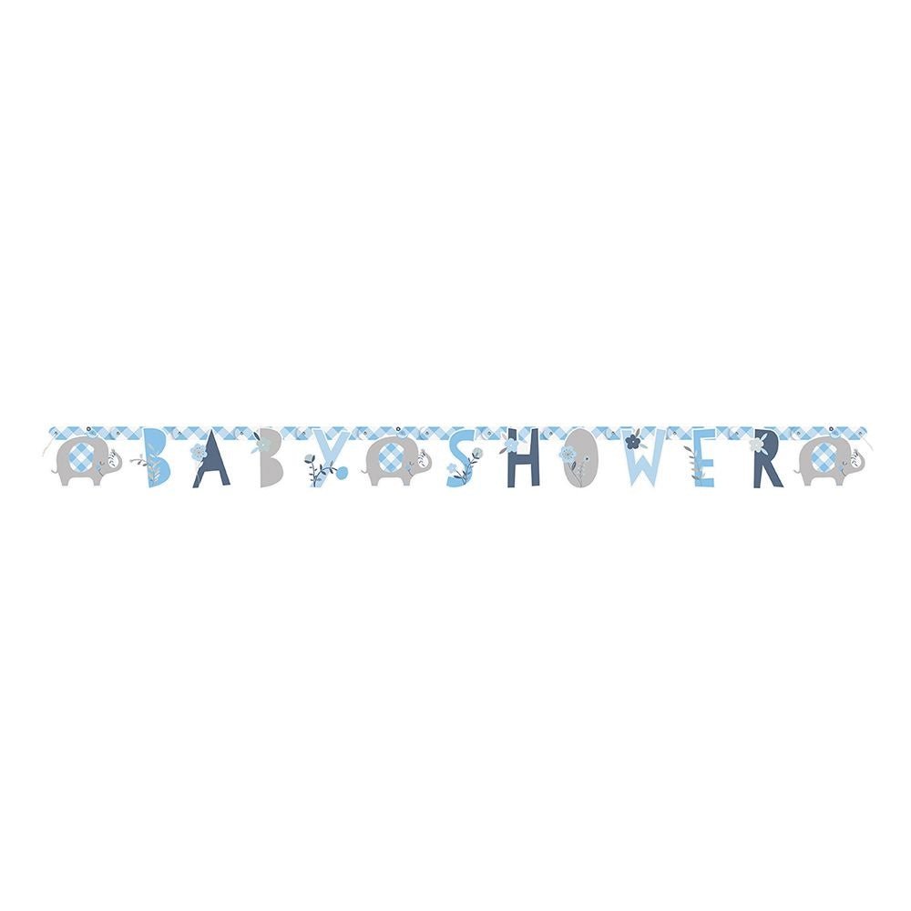 Geboorte Letterslinger Baby Shower Blauw 1,65m
