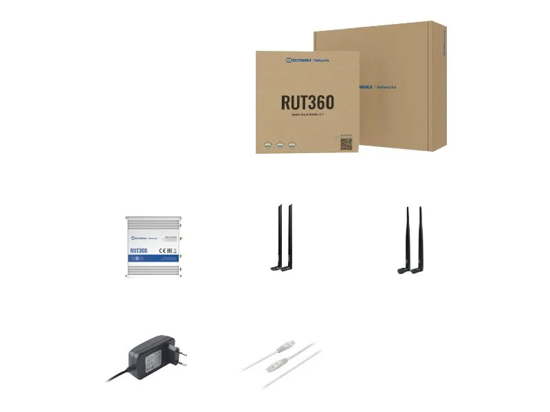 Teltonika RUT360 - Trådløs router - WWAN - Wi-Fi - 2,4 GHz - DIN monterbar på skinne, overflademonterbar