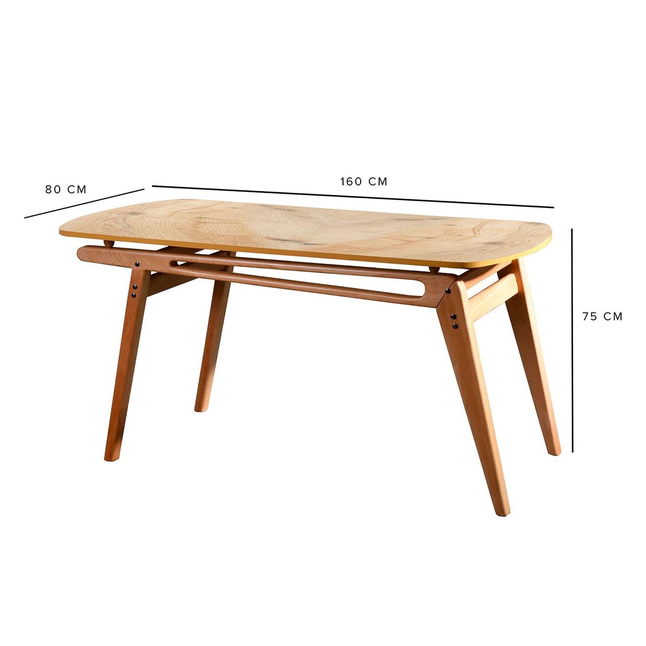 Wooden Art Table Palace beige - 160x75x80 cm
