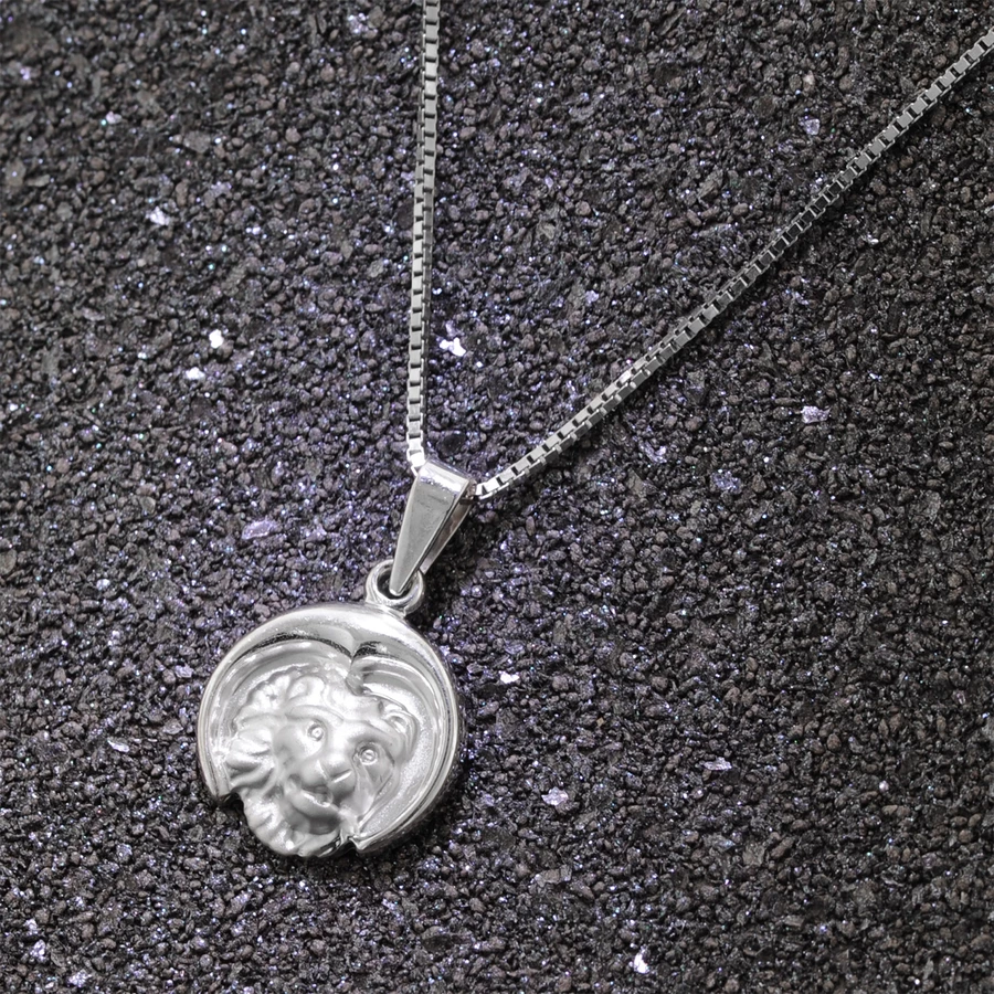 trendor Löwe Sternzeichen mit Halskette 925 Silber Ø 15 mm silver