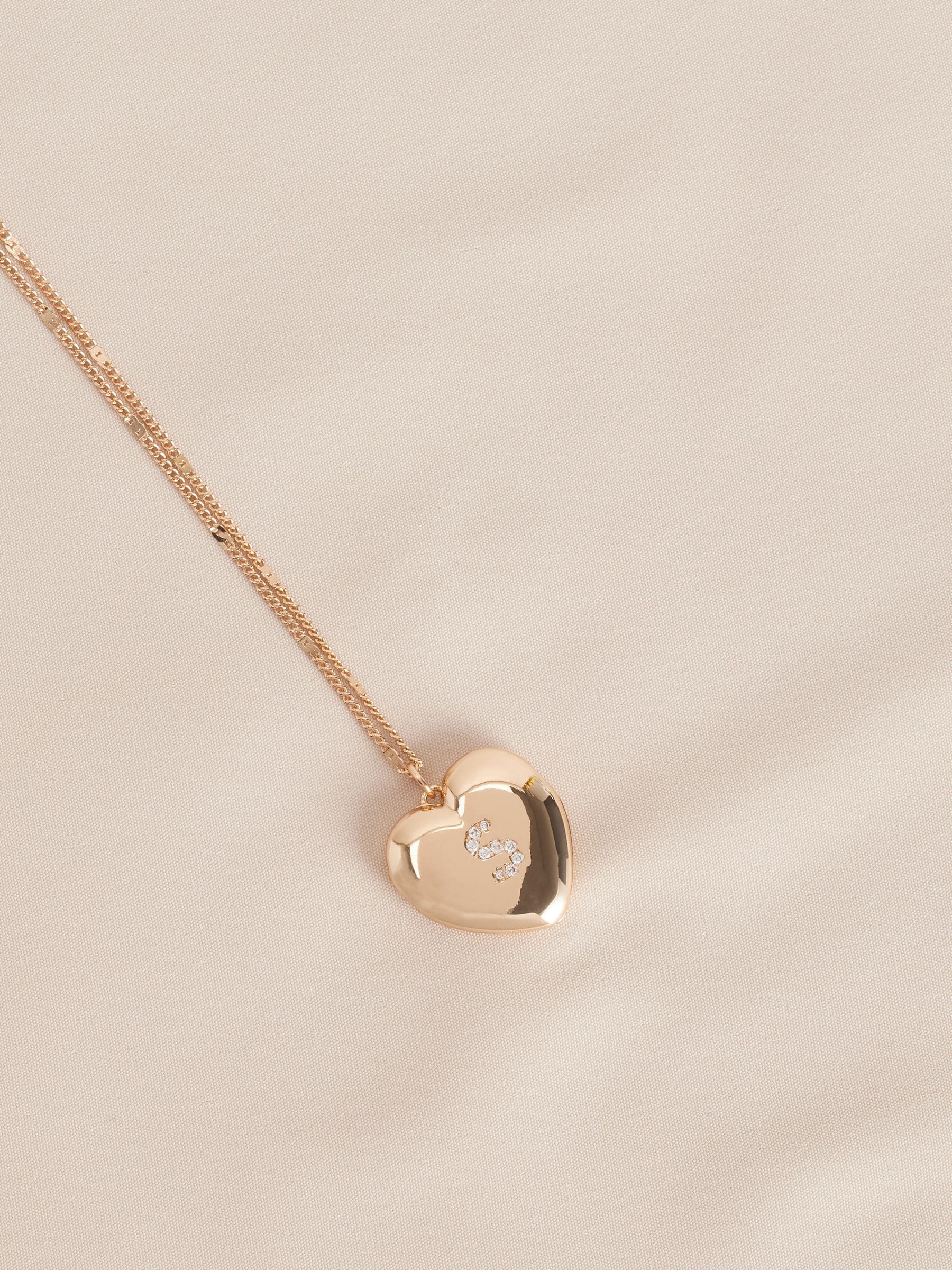 Goudkleurig - Initial Heart Locket Necklace