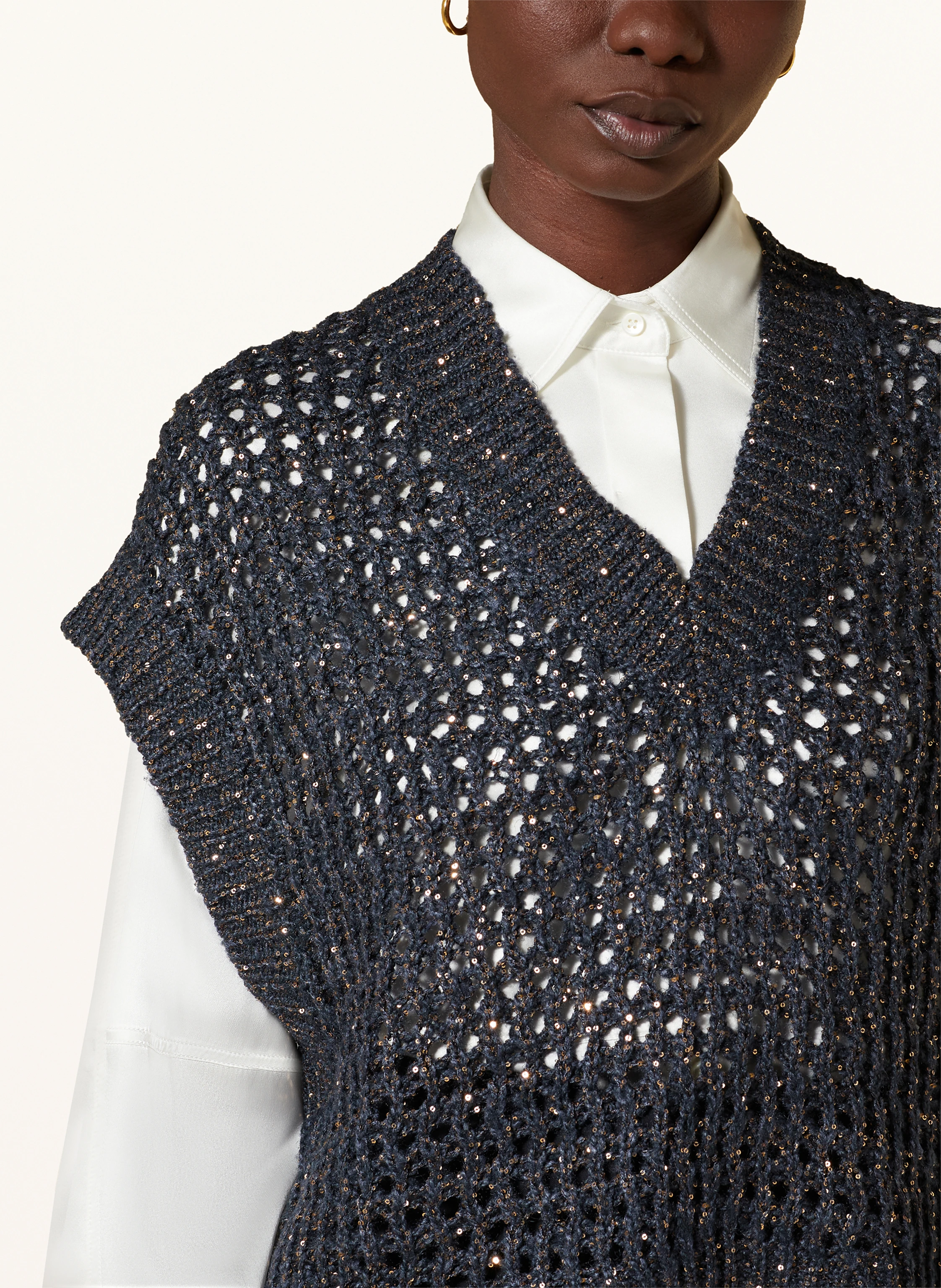 BRUNELLO CUCINELLI Strickshirt mit Seide und Leinen