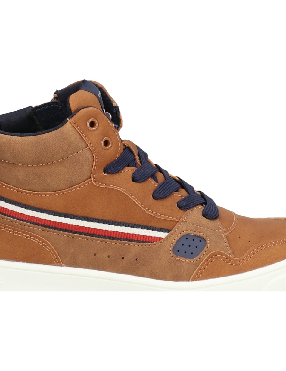STRIPES HIGH TOP LACE-UP SNEAKER