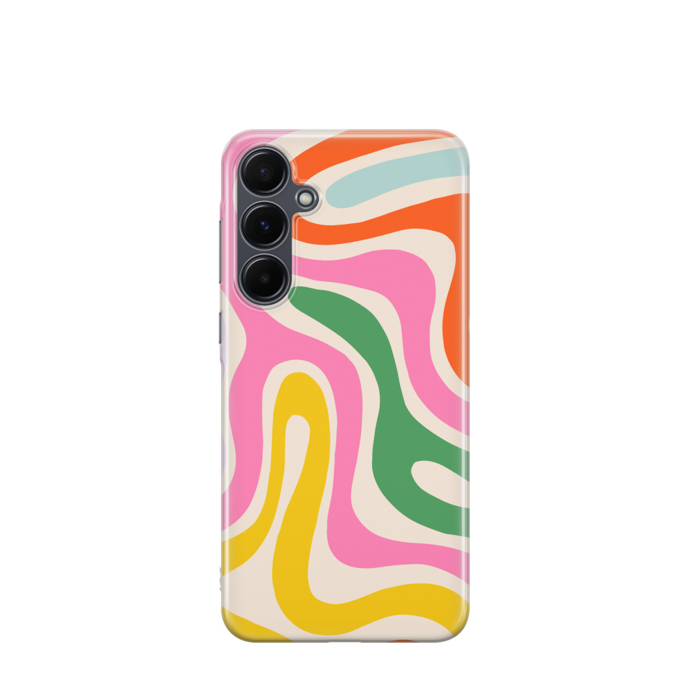 Samsung Galaxy A55 Gummi Hülle Sommerwelle - Gelb