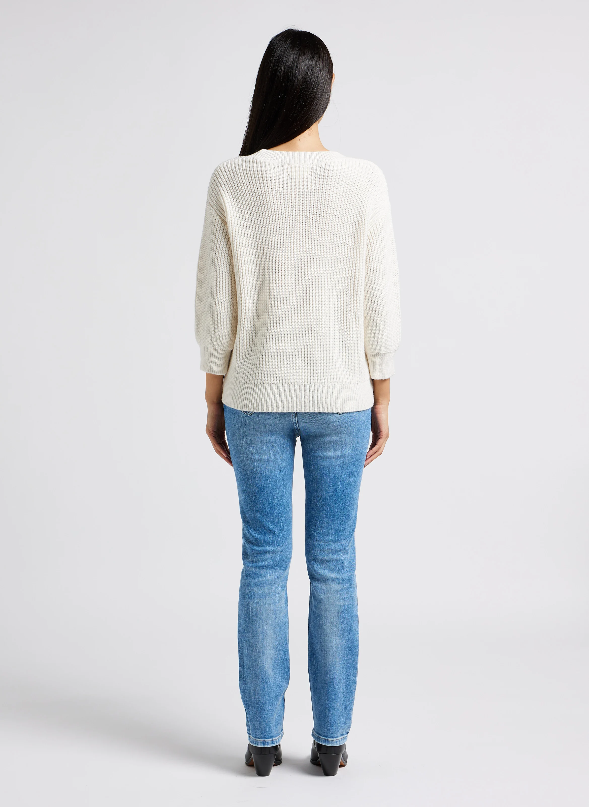 SONIA - Jean slim délavé en coton mélangé | Bleu