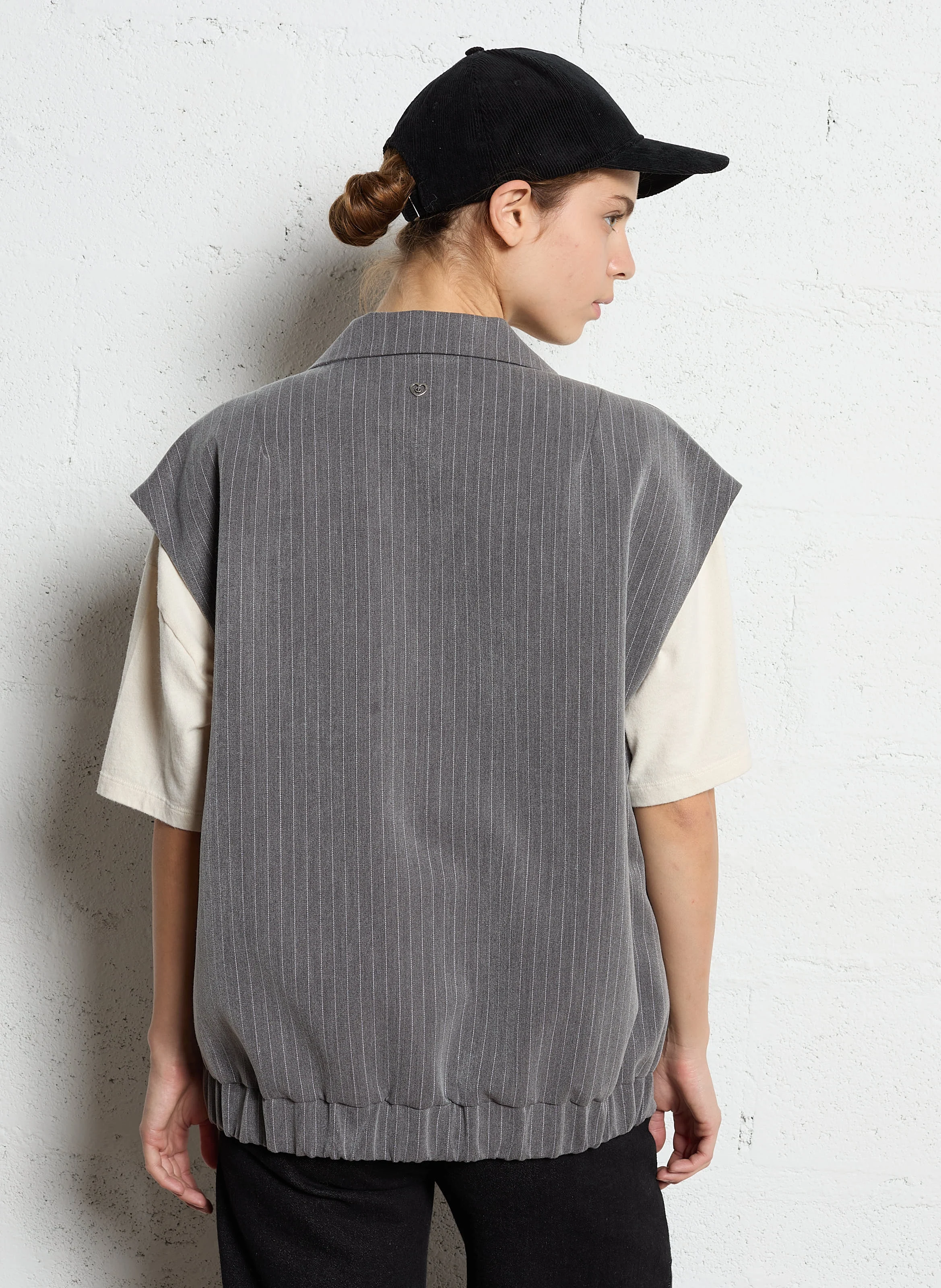 Veste de tailleur à rayures | Gris