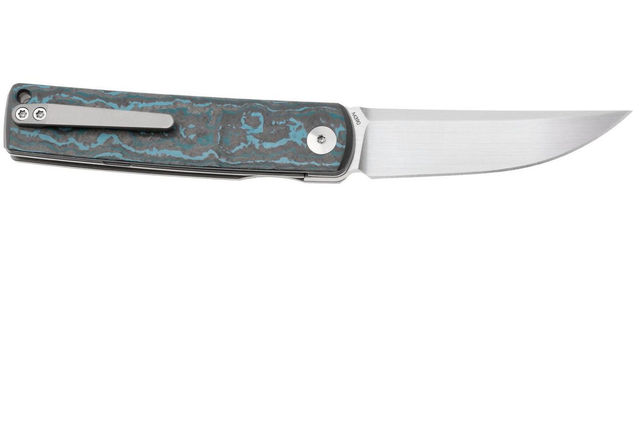 Reate Bushido, Satin M390, Arctic Storm FatCarbon, zakmes
