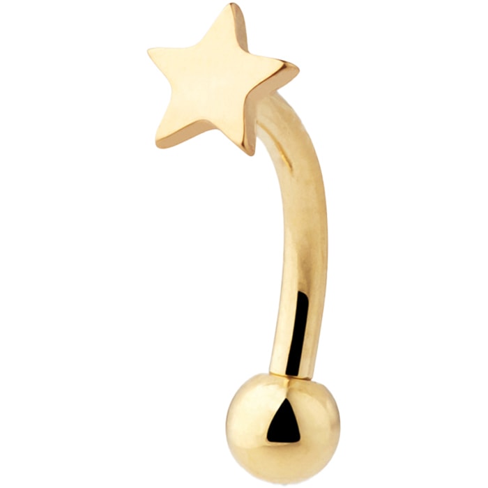 Piercing d'oreille - Nuit - Acier chirurgical inoxydable doré 18 ct