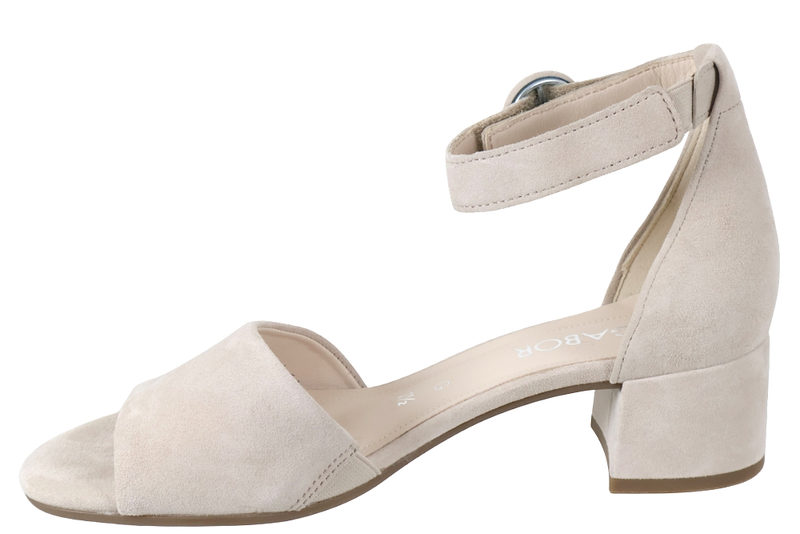 GABOR SANDAL PÅ HÆL I SANDFARVET MICROVELOUR