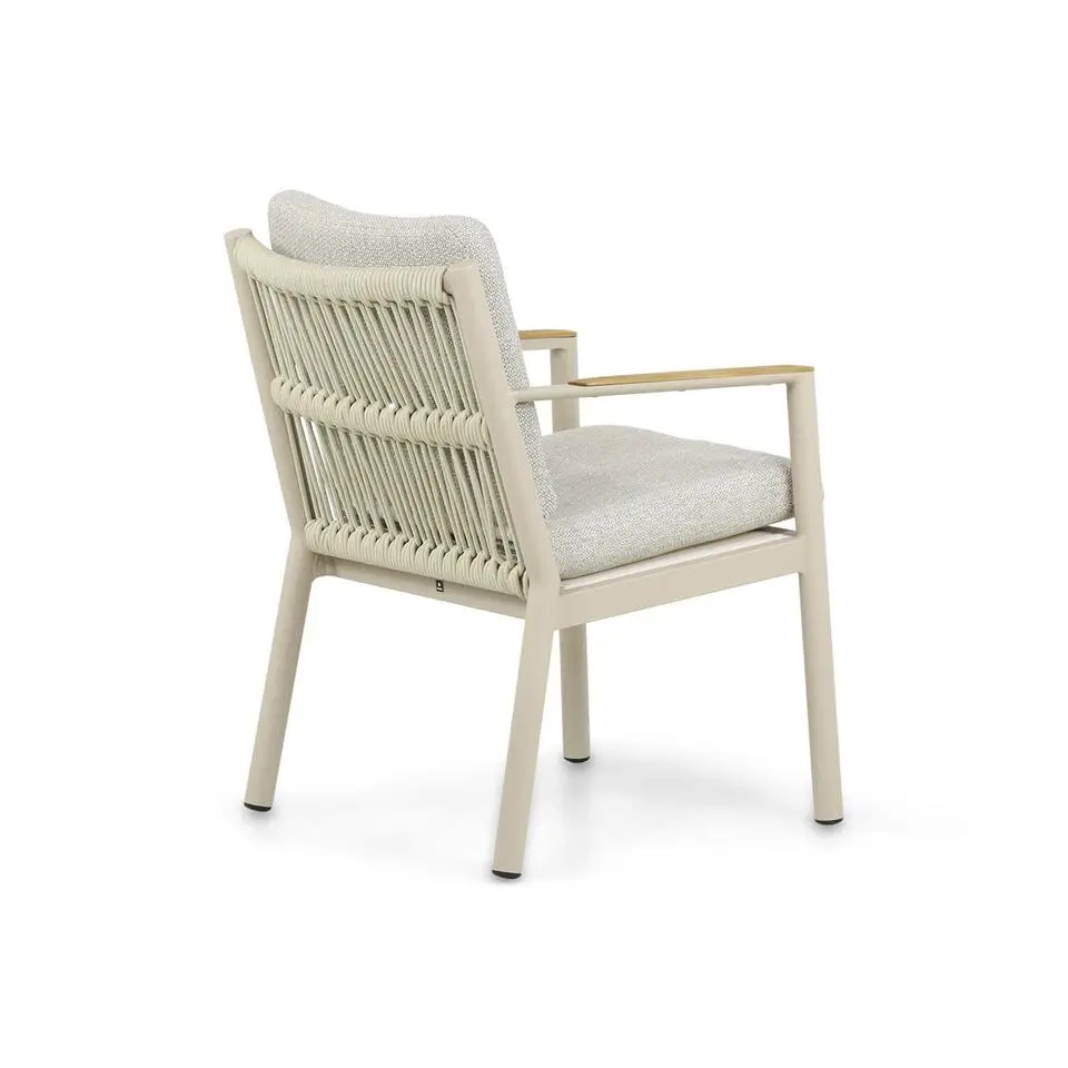 Tuinset 4 personen 125 cm Aluminium/rope Taupe Coco Sevilla/Ancona