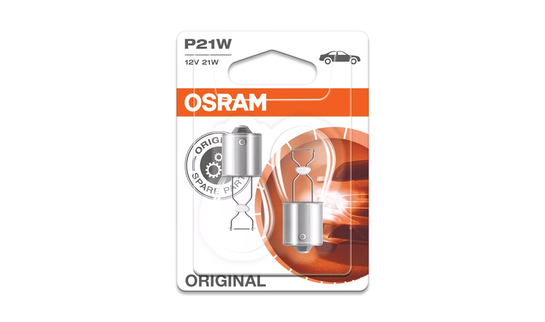 Pæresæt 2 stk. P21W BA15s 12V-21W OSRAM