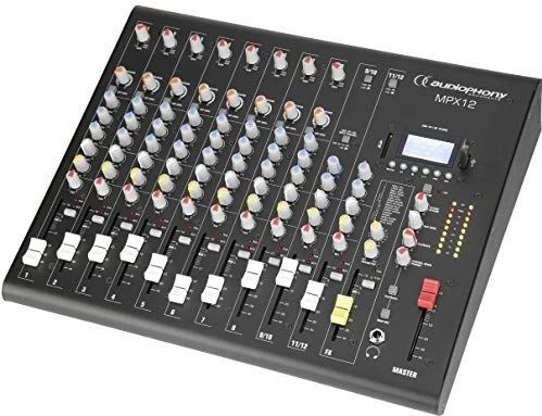 Audiophony MPX12 12-kanaals livemixer met effecten en USB/SD/BT speler