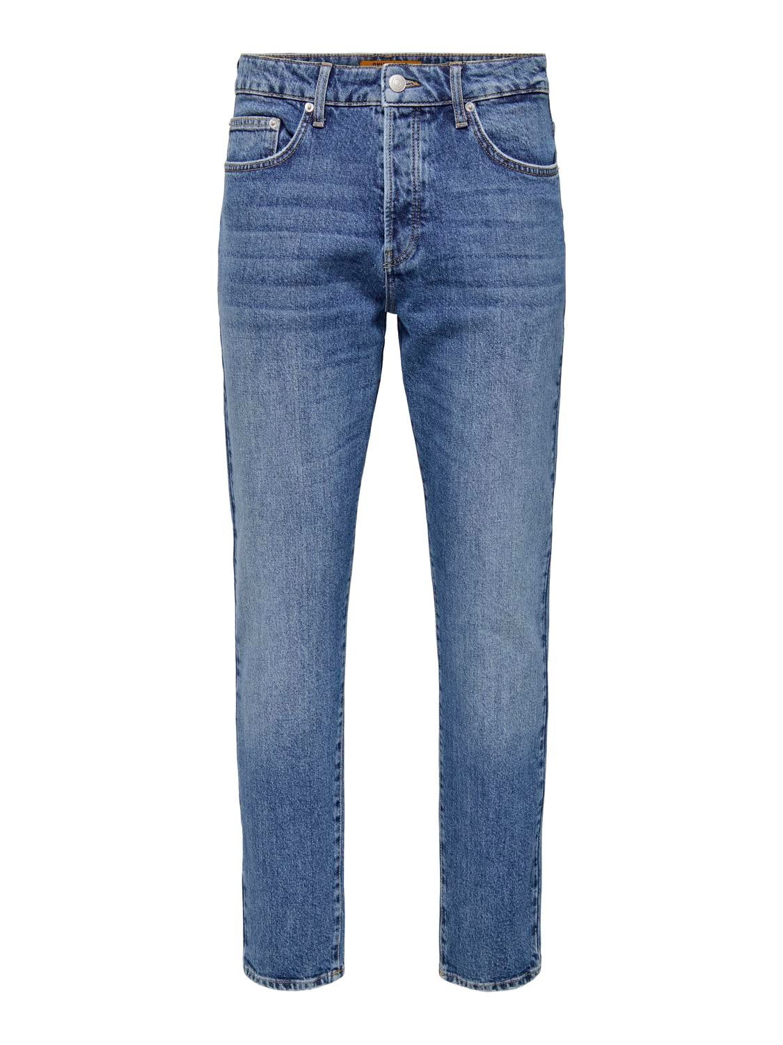 ONSYOKE Mittlere Taille Verkürzt Jeans Medium Blue Denim