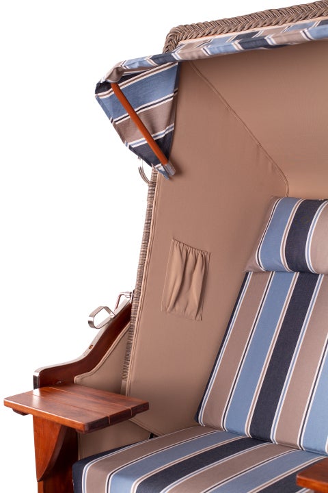 Strandstoel Nordstrand mahonie PE grijs design 580