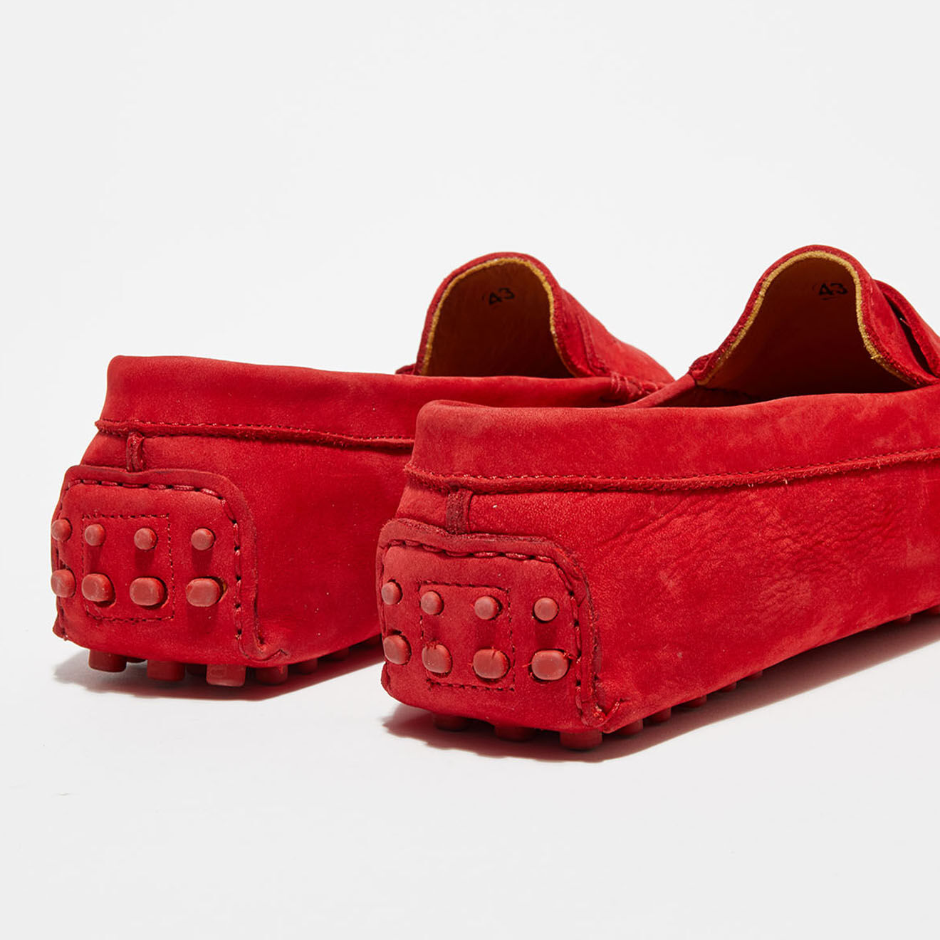 Loafers Mocassins en Velours de Cuir Elie  rouges