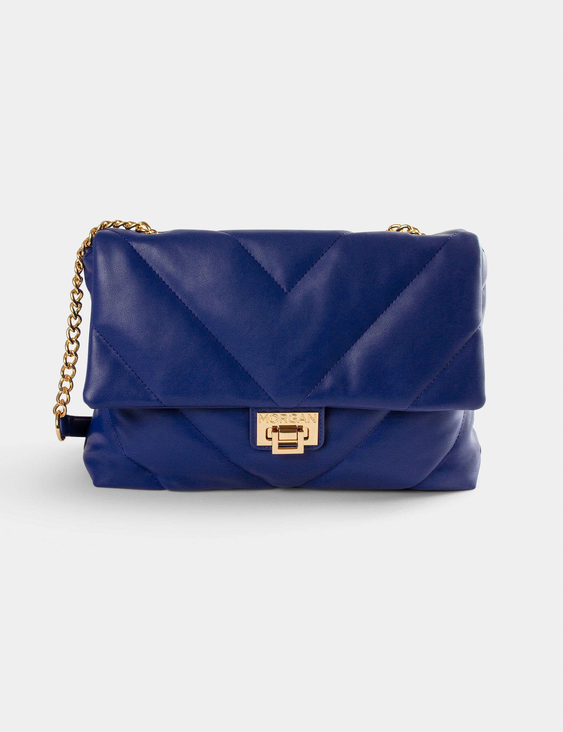 Sac rectangulaire matelassé bleu femme - bleu