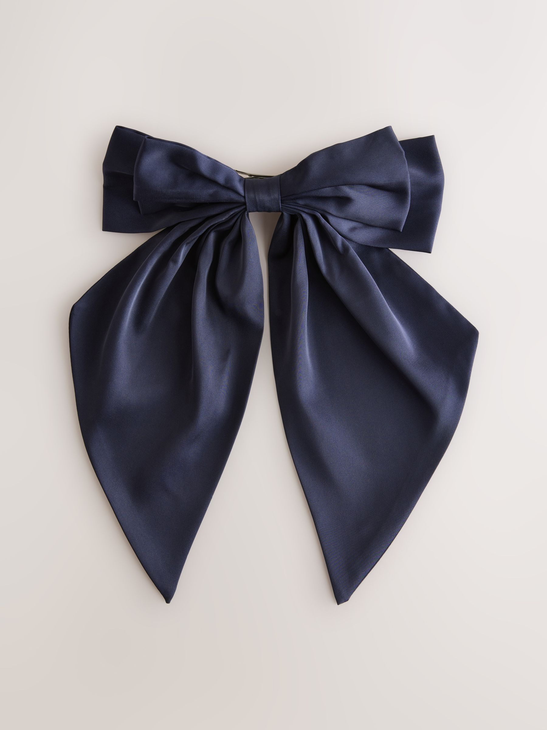 Marineblauw satijn - Haarspeld met strik