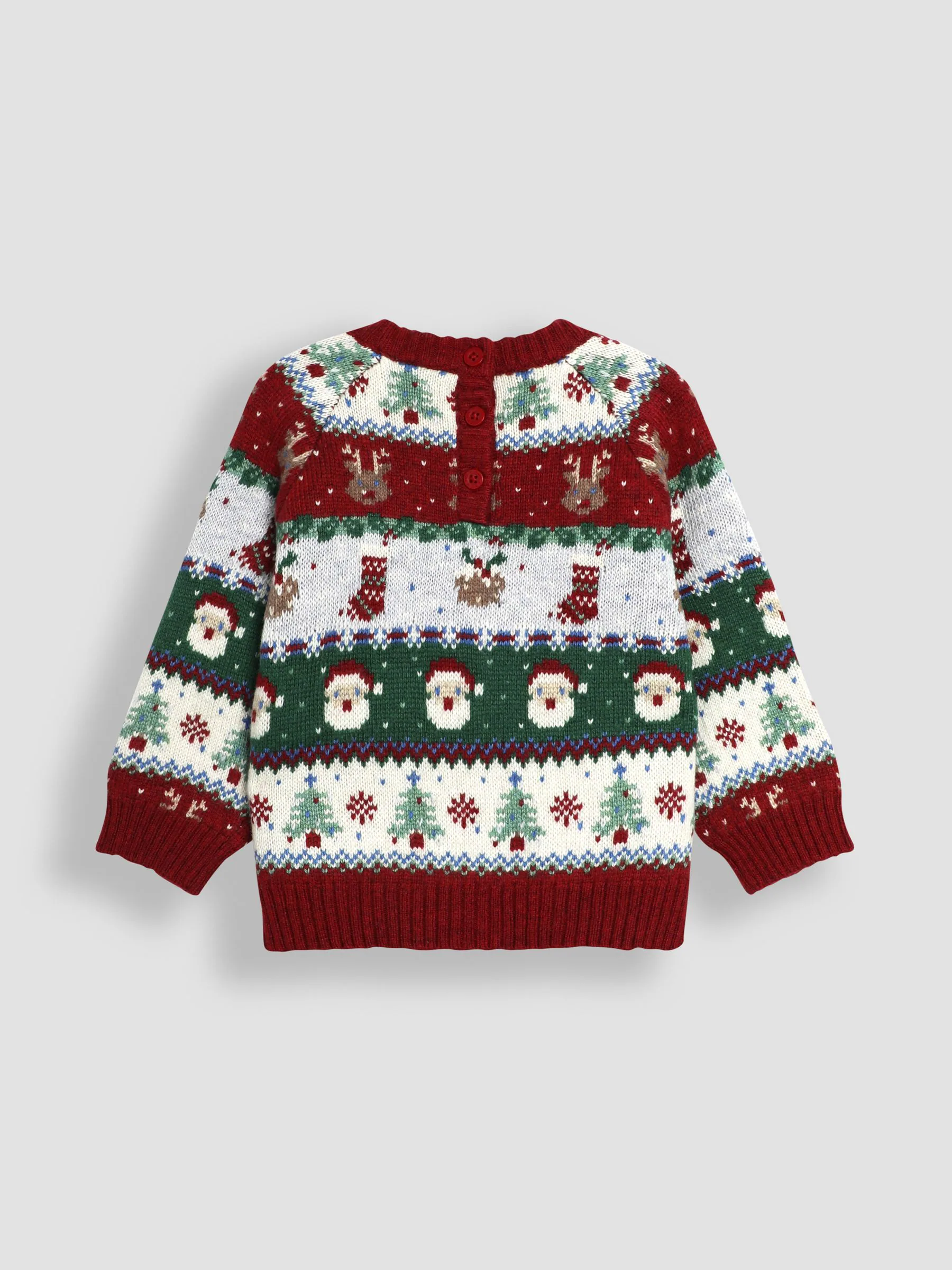 Jojo Maman Bébé Gebreide kerstmis feestelijke vriendjes fair isle-patroon trui