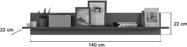 INOSIGN Wandboard »Aalborg, Breite 140 cm, 1 Ablageboden, inklusive Wandmontagematerial« Regal, Wandregal, Ablage, Wandpaneel