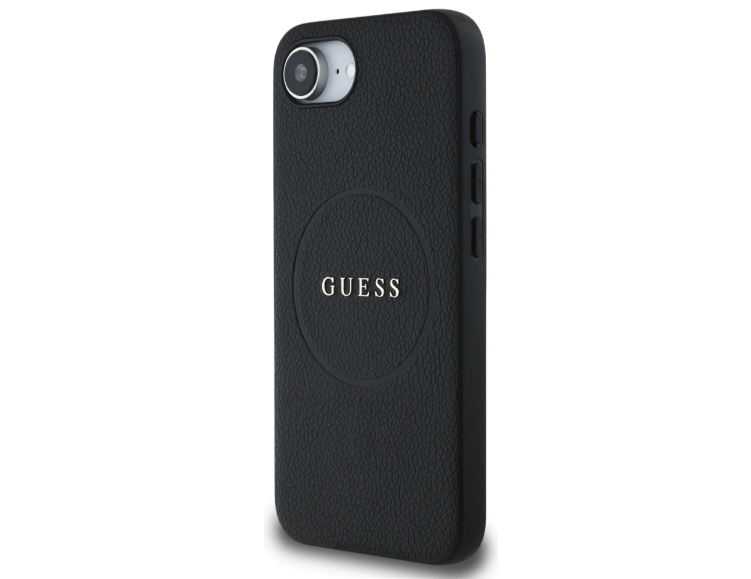 iPhone 16e MagSafe Leder Hardcase Hülle Grained Ring (GUHMPSE4PGHSMMK) - Schwarz