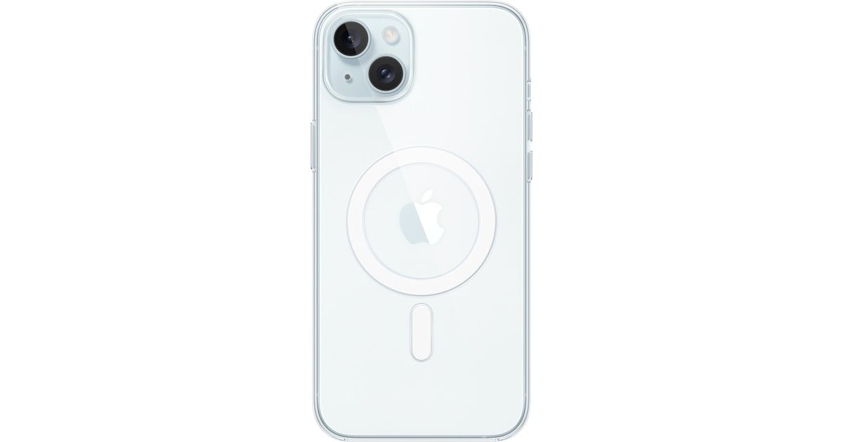 AppleDoorzichtig hoesje met MagSafe voor iPhone 15 Plus telefoonhoesje  (Transparant)