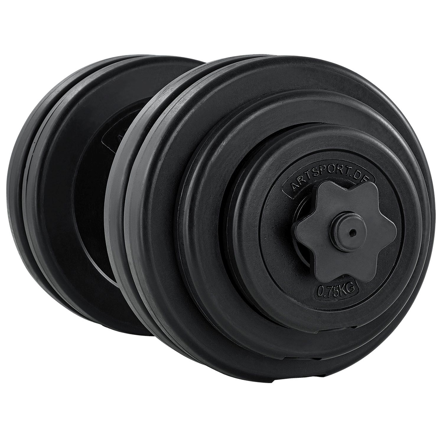 Artsport 2er Hantelset 30kg - Kurzhantel Set mit 2 Kurzhanteln, 16 Gewichte – Rutschfeste Griffe