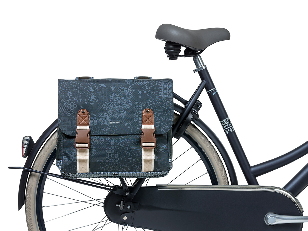 Basil Bohème dubbele fietstas - Indigo Blue