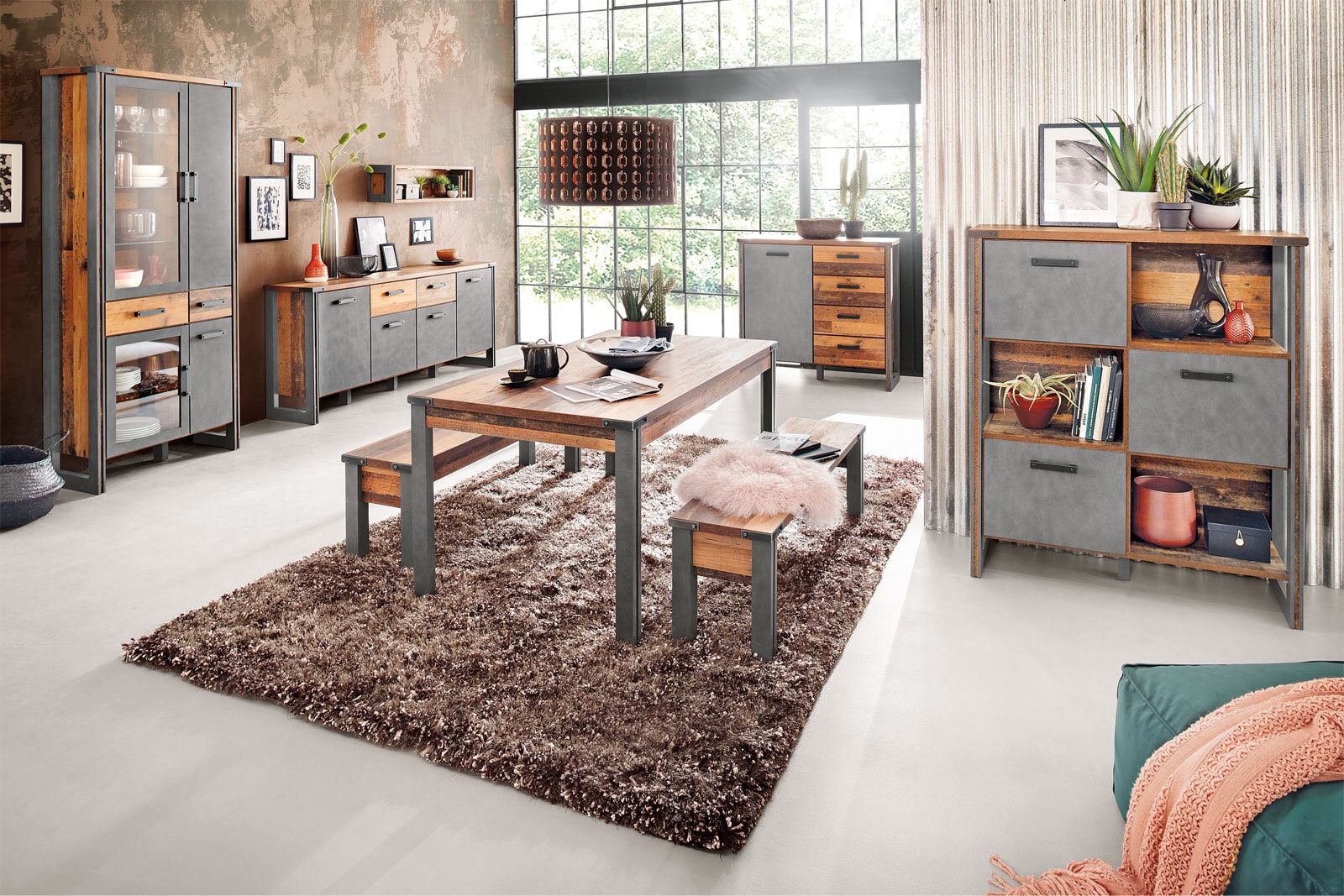 Sideboard Prime Grau/Braun 207 x 88 x 42 cm