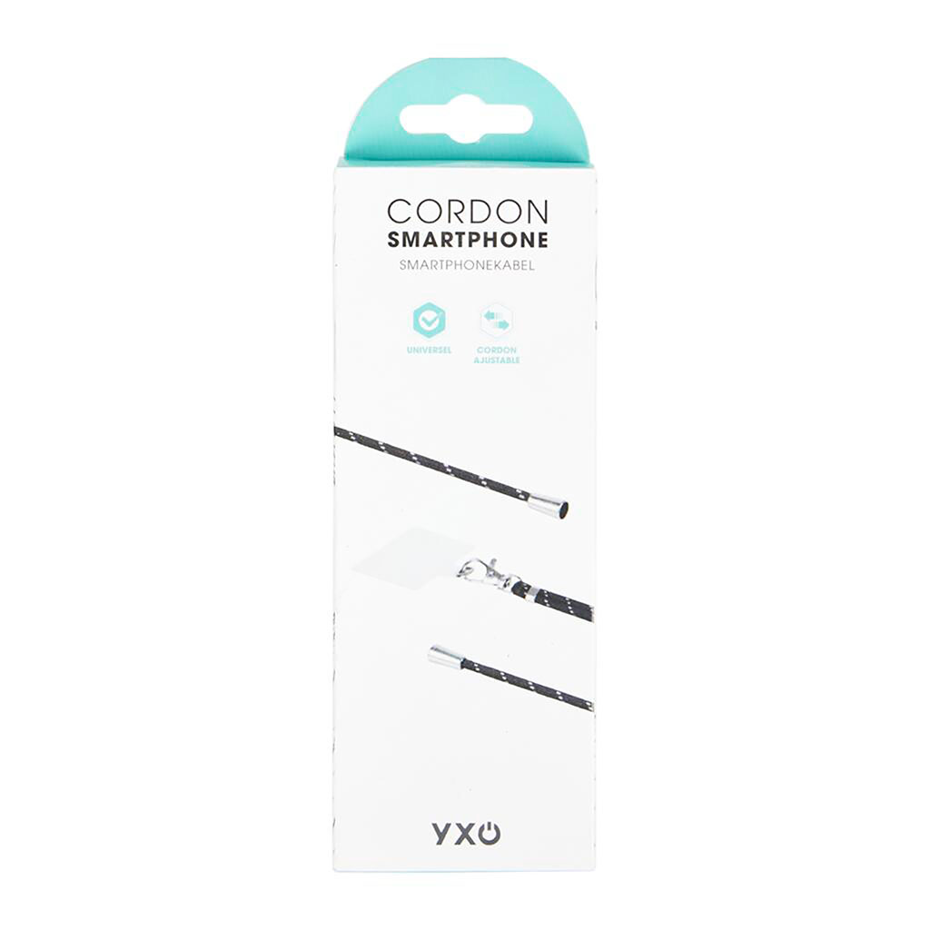 Cordon de smartphone ajustable noir 140cm