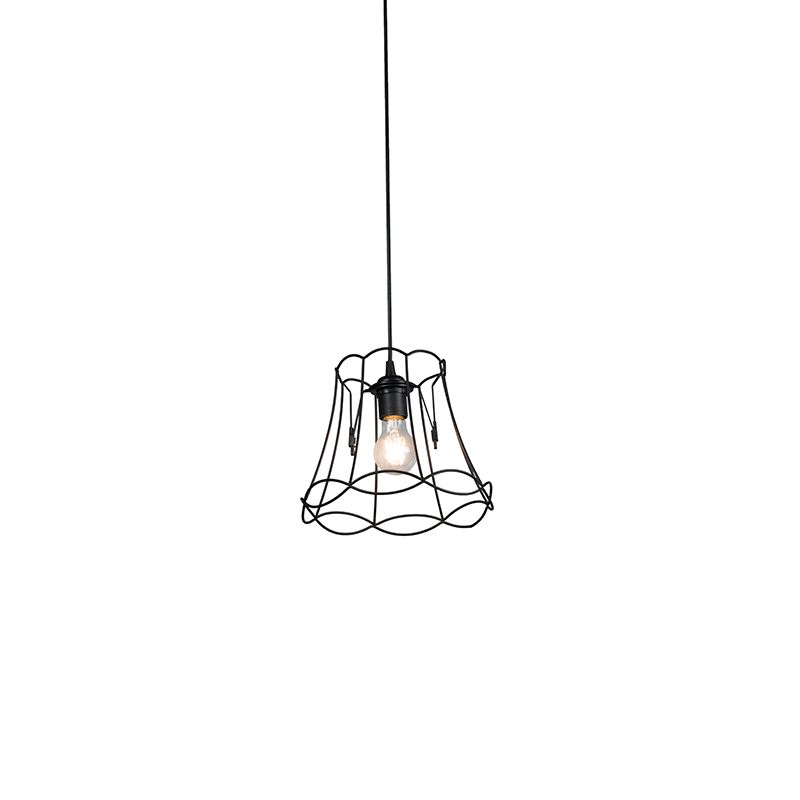 Retro hanglamp zwart 25 cm - Granny Frame