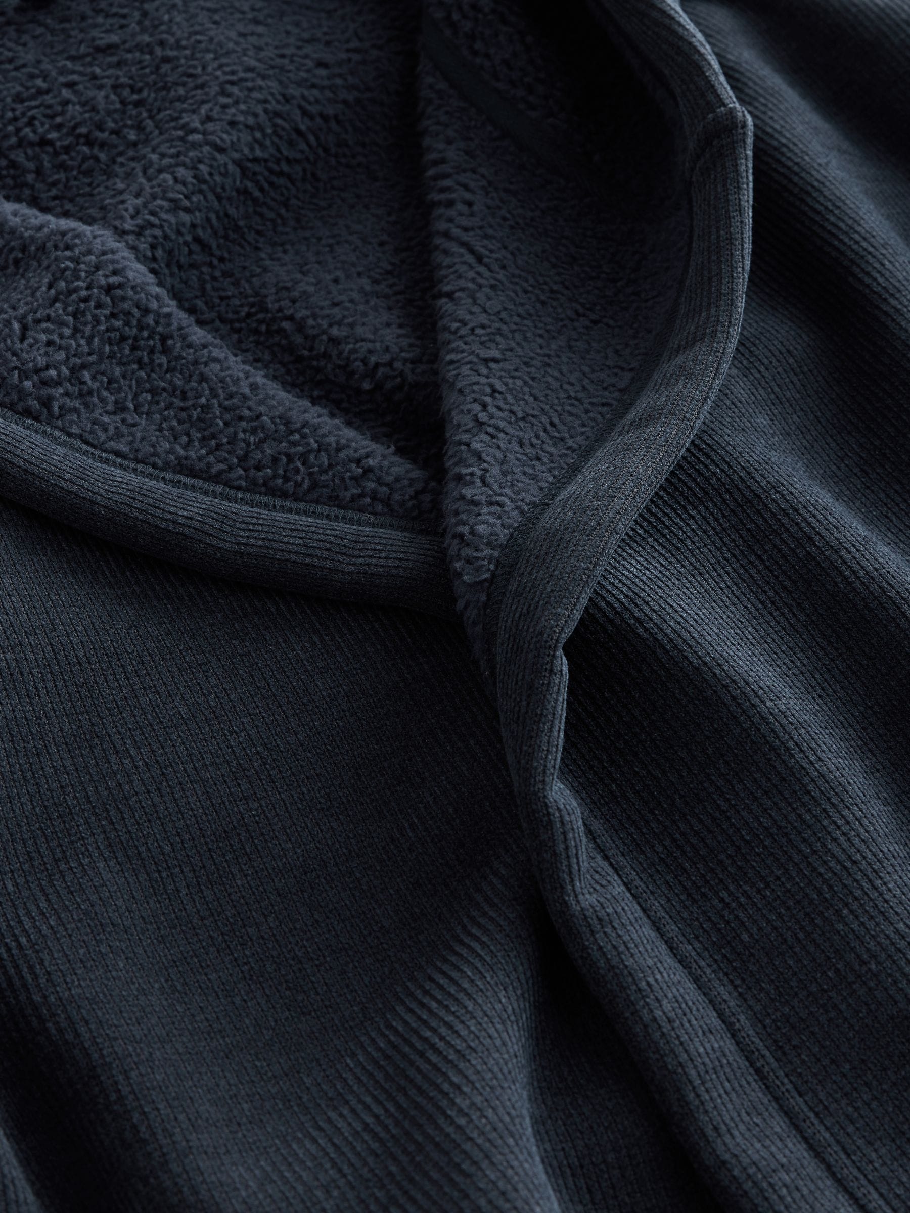 Donkerblauw - Corded Textured Dressing Gown