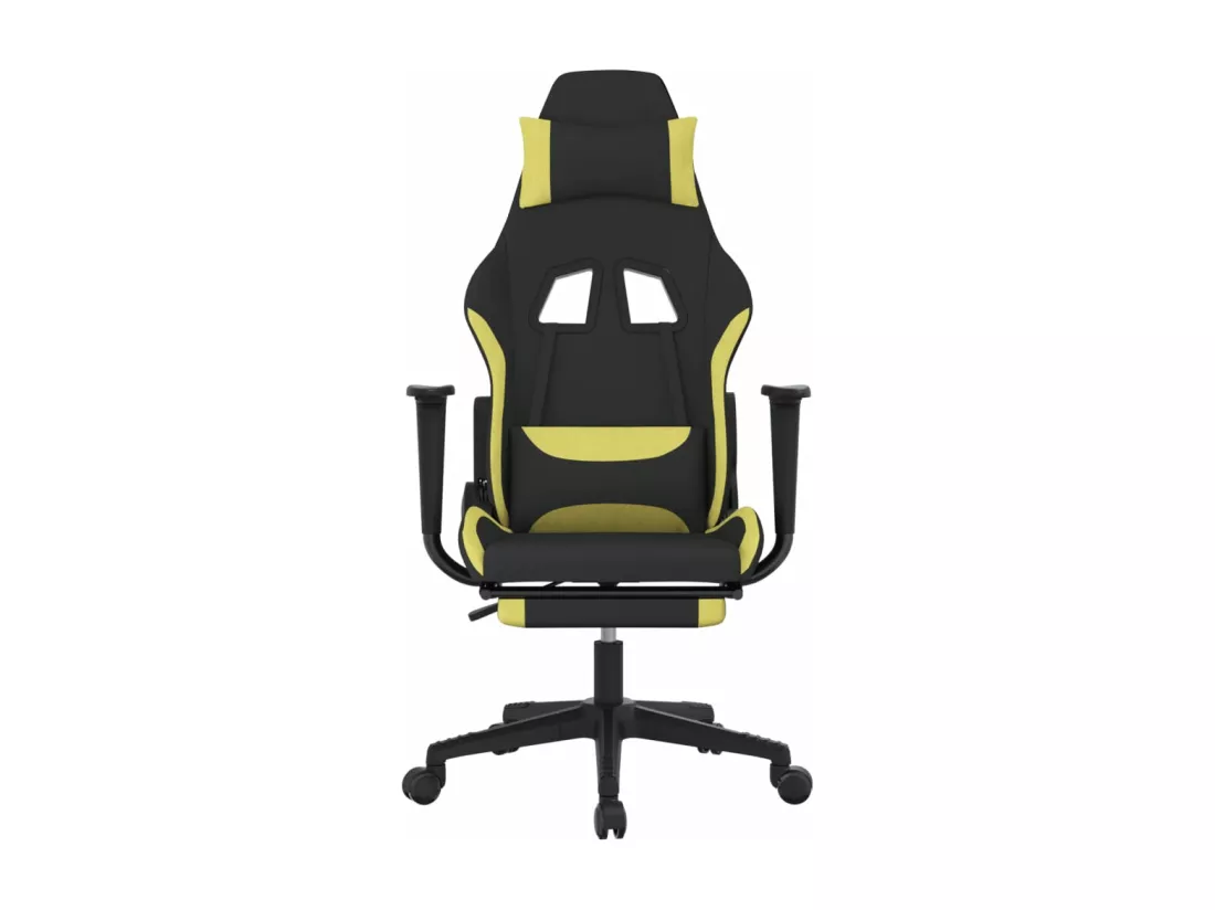 Chaise de jeu avec repose-pied Noir et vert clair