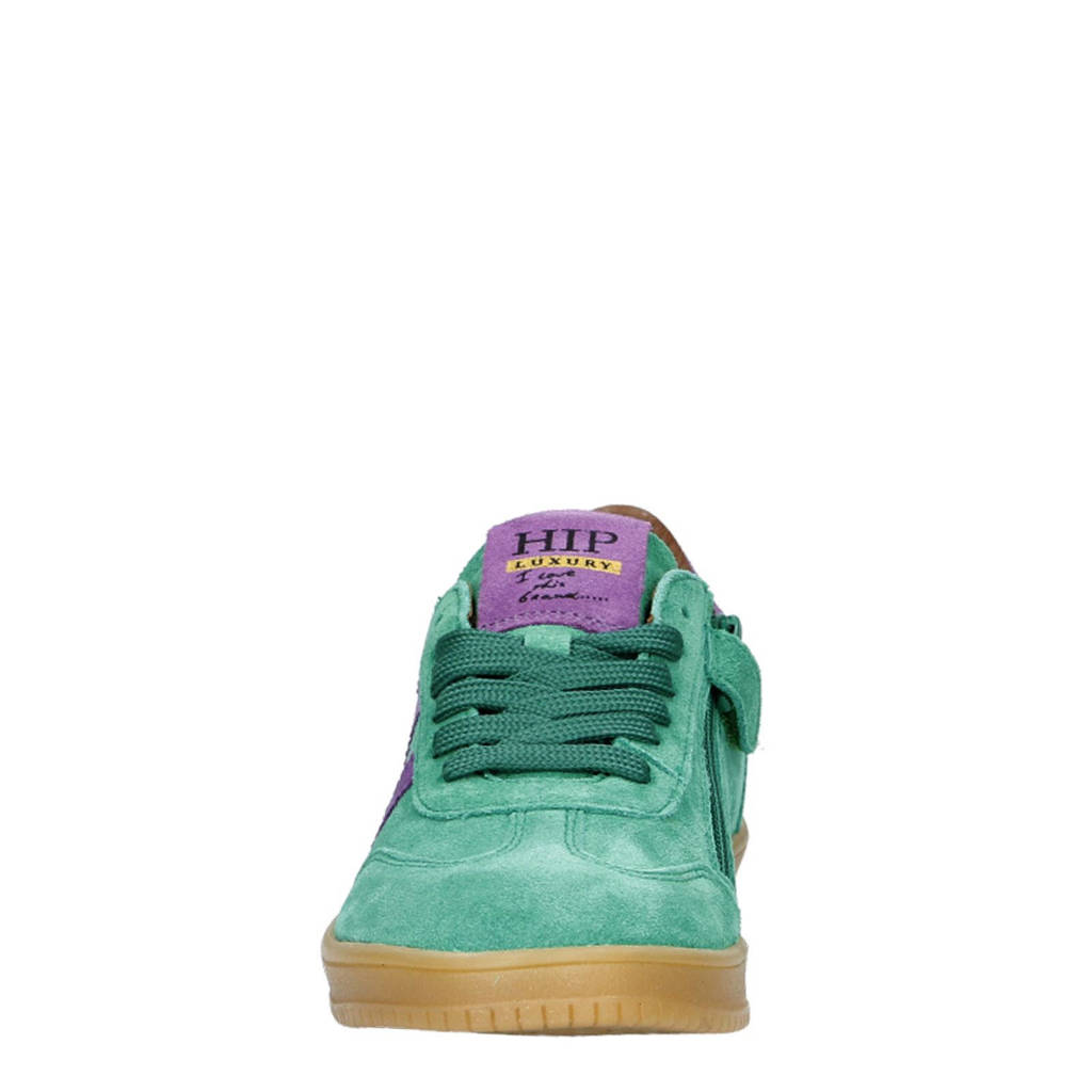 Hip suède sneakers groen/lila