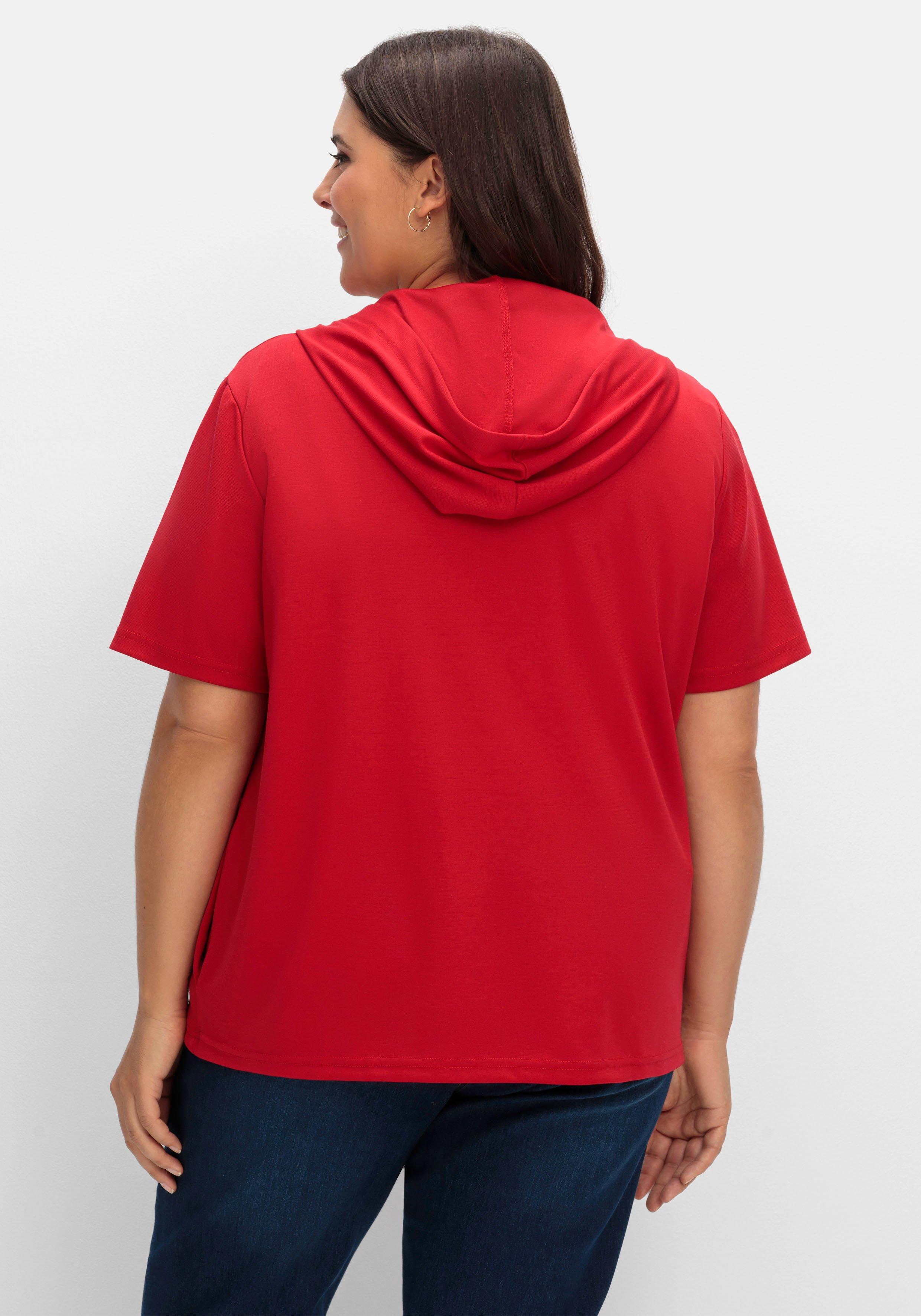 Shirtjacke mit Kapuze und Reißverschluss
