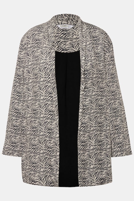 Kimono, Zebradruck, offene Form, weiter Langarm