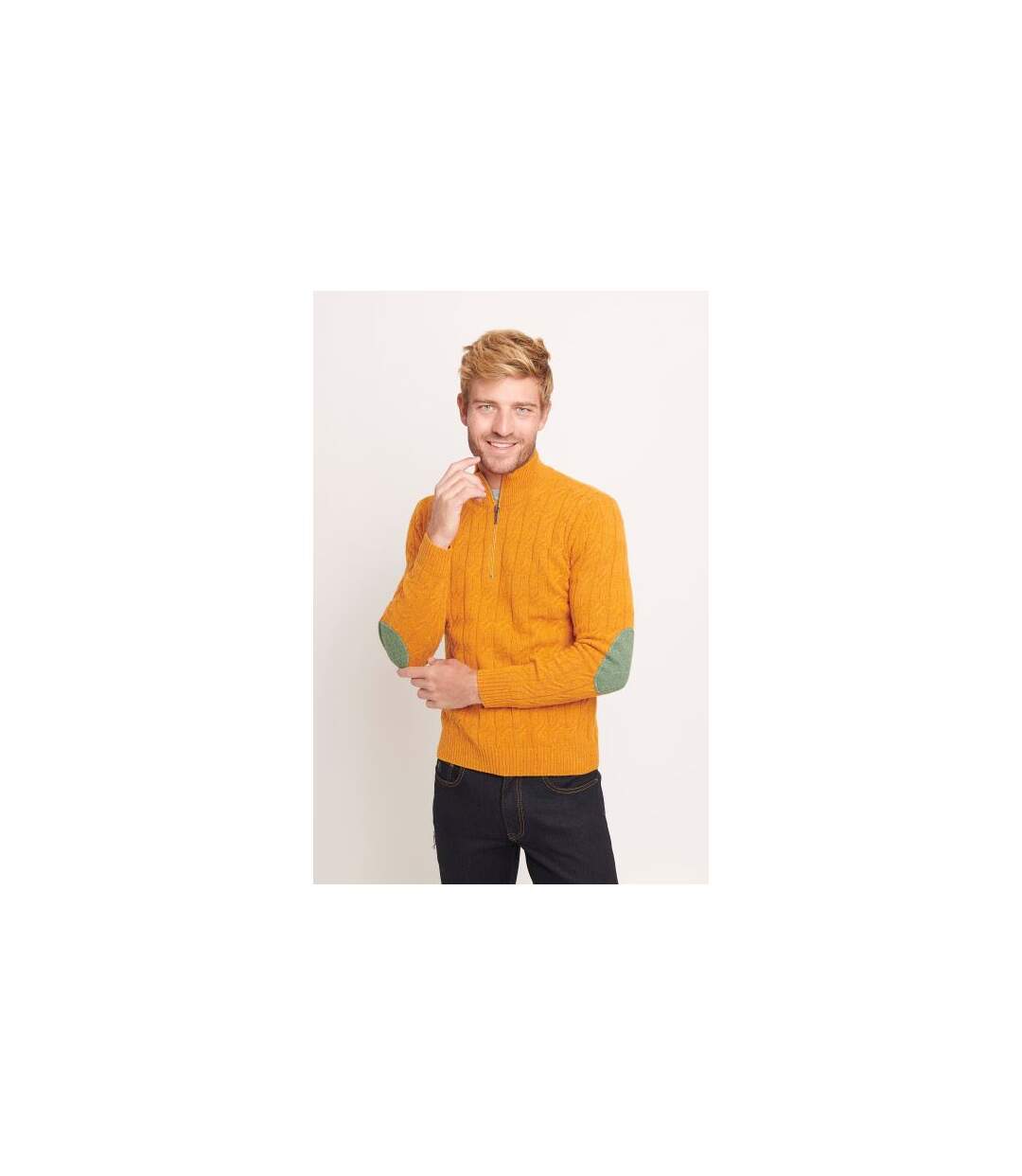 Pull torsadé col zippé